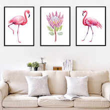 Nordic Canvas Painting Flamingo Animal Wall Art Poster Flower Print Modern Oil Painting Living Room Bedroom Home Decor Poster 2024 - buy cheap