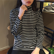 Black & white stripes Autumn Winter Sweater Women Thin bottoming shirt Knitted Sweater Pullovers long sleeve High collar Korean 2024 - buy cheap