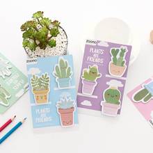 60 sheets Cute Cactus pot Plants memo pad paper sticky notes post notepad kawaii stationery papeleria school supplies 2024 - buy cheap