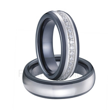 Anel de Casamento titanium steel fashion jewelry girlfriend gift black ceramic wedding rings sets 2024 - buy cheap