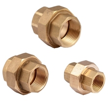 1Piece Brass Pipe Union Connector Coupling Copper Double Ness Joint Female Thread Plumbing Fittings 1/2" 3/4" 1" 2024 - buy cheap