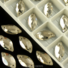 Diamantes de imitación con forma de hoja, base plana para coser, botones de cristal con 2 agujeros 2024 - compra barato