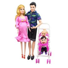 Bonecas de família 5 pessoas, trajes de boneca mamãe/papai/filho/de brinquedo/bebê/carrinho meninas, brinquedos da moda, bonecas grávidas, brinquedos para crianças 2024 - compre barato