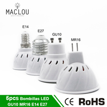 5 шт. GU10 MR16 Светодиодный прожектор лампада лампа E27 E14 2835 3 Вт 4 Вт 5 Вт 220 в теплый белый мощный декоративный Ампульный светодиодный светильник для помещений 2024 - купить недорого