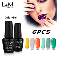 6 Pcs Salon Gel Uv Frete Grátis Gel Unha Ibdgel 15ml Marcas Laca Profissional Manicure Decoração Art Led Uv alta Qualidade 2024 - compre barato