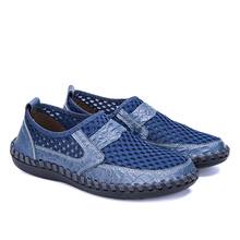 Sapatos masculinos de malha respirável, tênis masculino casual leve de couro, calçado preguiçoso para homens, tamanho grande 38-50 2024 - compre barato