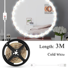Kit de iluminação para espelhos, mesa de maquiagem com luz de led, usb, regulável, com interruptor touch, lâmpada para banheiro, branco quente/frio 2024 - compre barato