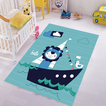Cartoon pattern Floor Mat Blue Lion Printed Kids Carpets for Living Room Bedroom Area Rugs Child Room Play Rug Home Textile Pad 2024 - buy cheap