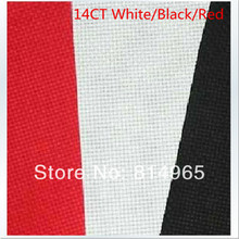 Хорошее качество, ткань Aida, белый/черный/красный, 14 карат (14 шт.), размер: 150x50 см, ткань для вышивки крестиком, бесплатная доставка 2024 - купить недорого