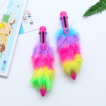 6 Color Ballpoint Pen School Supplies Kawaii Plush rainbow pens Office Accessories Pens For Writing Stationery Stationery Tools 2024 - buy cheap