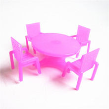 Juego de muebles para casa de muñecas, Set de 5 unidades, silla, mesa, escritorio, juguetes en miniatura 2024 - compra barato
