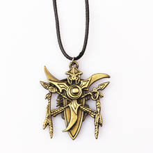 2pc Fashion Gothic Punk Night Elf Badge Necklace Pendant Antique Bronze Alloy Jewelry 2024 - buy cheap