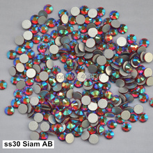 Free Shipping! 288pcs/Lot, ss30 (6.3-6.5mm) Siam AB Flat Back Non Hotfix Nail Art Rhinestones 2024 - buy cheap