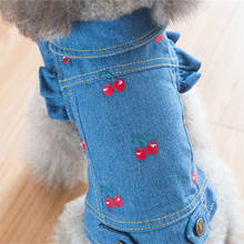 Dog Clothes Pet Clothing For Cats Denim Jacket Coat For Small And Big Animals Puppy Chihuahua Chien Dog Jeans Vest with Cherry 2024 - buy cheap