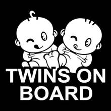 TWINS ON BOARD Warning Mark Car Stickers Baby child Vinyl Decals Window Decoration Sticker Accessories Car Styling 2024 - buy cheap