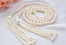charming 7-8mm + 11mm white south pearl necklace Long 59 inch 2024 - buy cheap