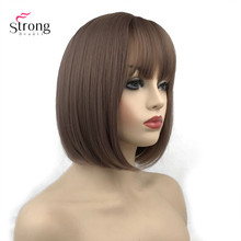 StrongBeauty-Peluca de cabello sintético para mujer, pelo ombré Bob, color rubio/negro 2024 - compra barato