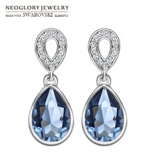 Neoglory-pendientes de gota de cristal y estrás checo para mujer, aretes clásicos de gota de agua, estilo elegante, regalo clásico de nueva moda 2024 - compra barato