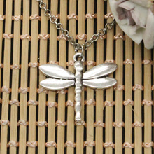 Colgantes de libélula para hombre y mujer, cadena cruzada redonda, corta y larga, Color plata, regalo de joyería 2024 - compra barato