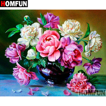 HOMFUN-pintura de diamante 5D DIY "Florero de flores", bordado 3D, regalo de punto de Cruz, decoración del hogar, A01366 2024 - compra barato