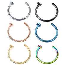 Utimtree 6PCS/lot Stainless Steel C Shape Fake Nose Hoop Nose Rings Body Jewelry Fake Nose Piercings Earrings Stud Bars Piercing 2024 - buy cheap