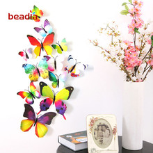 12pcs/bag 3D Art Simulation Butterfly Decor Lovely Butterflies Wall Stickers Art Decals Home Decoration Room Wall 2024 - buy cheap