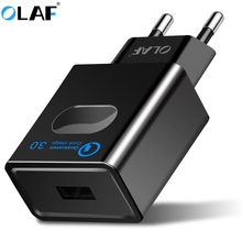 Olaf-cargador USB de carga rápida 3,0 para teléfono móvil, adaptador de pared con enchufe europeo/estadounidense/australiano para iPhone, Samsung y tableta, 18W 2024 - compra barato