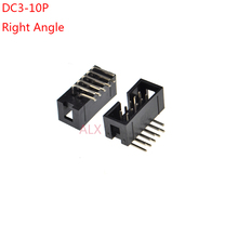 10pcs dc3-10p pitch 2.54MM JTAG ISP MALE SOCKET Right Angle idc box headers PCB CONNECTOR DOUBLE ROW 2x5PIN DC3 10 PIN HEADER 2024 - buy cheap