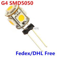 G4 LED Lamp 5LEDs SMD5050 1W LED Car Lamp LED Corn Lighting Bulb 1000pcs Fedex/DHL Free shipping 2024 - buy cheap