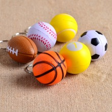 1 шт., новинка, модное кольцо для ключей от автомобиля, кулон в виде футбольного баскетбола, мяча для гольфа, украшение для дома, металлическое ремесло MY 003 2024 - купить недорого