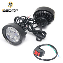 ZSDTRP 2pcs Led Motorcycle Headlight Spotlight 12V Lamp With Switch Fog Lights Assist Lamp Rearview Mirror Light 2024 - buy cheap