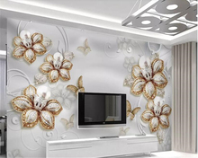 Beibehand-papel de parede 3d, luxo, joias europeias, flor, plano de fundo de tv, mural, sala de estar, decoração 2024 - compre barato