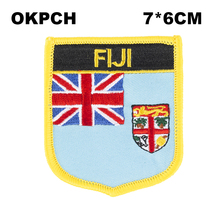 Fiji Shield Shape Flag patches embroidered flag patches national flag patches for Cothing DIY Decoration PT0060-S 2024 - buy cheap