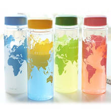 500ml Fashion Plastic Bottles Water Bottle Fruit Juice Sport Portable Travel Botle PC Map Water Bottles for BPA FREE 2024 - buy cheap