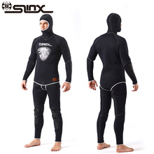 Костюм для дайвинга SLINX 5 мм из двух предметов, зимний теплый и влажный костюм с длинным рукавом, гидрокостюм для серфинга, предсказания с головным убором 2024 - купить недорого