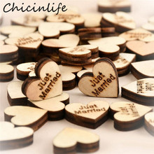 Chicinlife-confeti de corazón recién nacido de madera, manualidades DIY, decoración de fiesta de Navidad, suministros de dispersión de mesa, 50 Uds., 20mm 2024 - compra barato