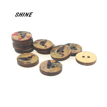 SHINE Wooden Sewing Buttons Scrapbooking Round Mixed Two Holes Retro 15\20mm Dia. 30 PCs Costura Botones decorate bottoni botoes 2024 - buy cheap