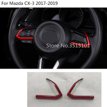 Capa para volante automotivo, cromada, acabamento interior, 2 peças, para mazda visual cx3 2017, 2018, 2019, 2020 2024 - compre barato