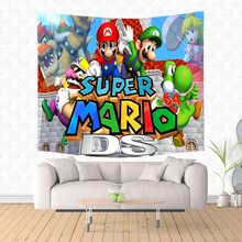 Tapiz decorativo de moda con patrón de Super Mario, manta de viaje, alfombra de playa de arena, Picnic, esterilla de Yoga, colcha 2024 - compra barato