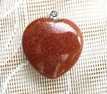 2021 (Min Order 1) Orange Sandstone Stone Heart Pendant 25mm Natural Stone Pendant Fashion Jewelry Making Beads Girl Women Gift 2024 - buy cheap