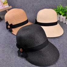 Sombreros ecuestres para mujer, visera, sombrero de sol, sombrero de paja con lazo, sombrero de playa para verano 2024 - compra barato