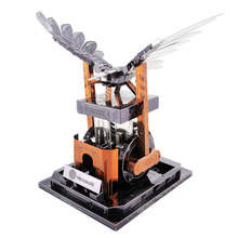 Microworld 3D металлическая головоломка Механическая Летающая модель орла DIY лазерная резка головоломка модель подарки развивающие игрушки Настольный дисплей 2024 - купить недорого