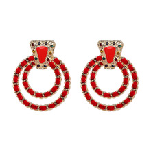 Fashion Elegant Big Circle Dangle Wedding Drop Earrings Shiny Crystal Beaded Earrings for Women Statement Party Jewelry Brincos 2024 - buy cheap