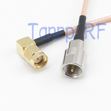10pcs 15CM Pigtail coaxial jumper cable RG316 cord 6inch FME male plug to RP SMA male plug right angle RF adapter connector 2024 - buy cheap