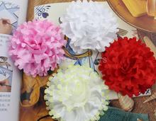 50pcs large handmade Satin Fabric Rosette Flowers in white 80mm-85mm wholesale free shipping 2024 - buy cheap