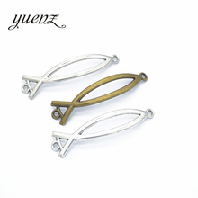 YuenZ-abalorio de animal de plata antigua, accesorio de 2 colores, apto para pulseras, collar, joyería de Metal, 48x12mm, D724, 10 Uds. 2024 - compra barato