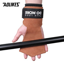 AOLIKES 1Pair Cowhide Hand Grips Gymnastics Glove Grips Anti-Skid Gym Fitness Gloves Weight Lifting Grip Gym Crossfit Trainining 2024 - buy cheap