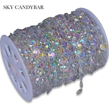 SKY CANDYBAR 30m DIY Iridescent Garland Diamond Acrylic Crystal Beads Strand Shimmer Wedding decoration free shipping 2024 - buy cheap