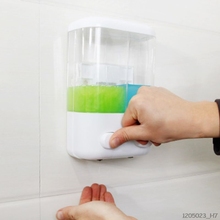 1000 мл диспенсер для мыла для ванной комнаты двойной слот настенный клей контейнер для шампуня прозрачный жидкий лосьон для хранения 2024 - купить недорого