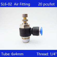 HIGH QUALITY 20pcs Pneumatic Piping Speed Controller One Touch Fitting 6mm to 1/4"  Male Thread SL6-02 2024 - buy cheap